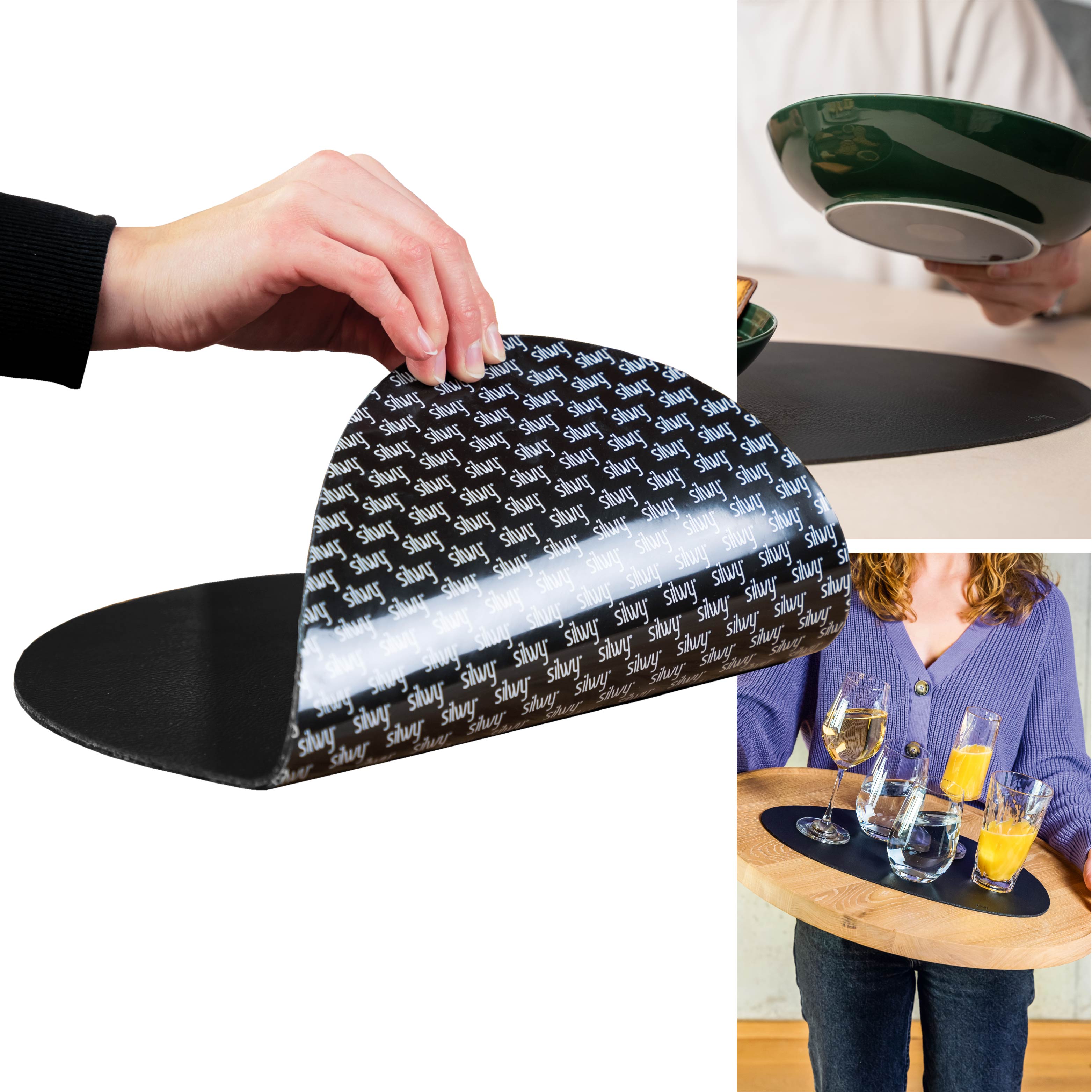 Premium Metal Nano Gel Placemat Set - Large Size for Dining Table, Party & Home Decor - Elegant & Durable Placemats for Everyday Use & Special Occasions