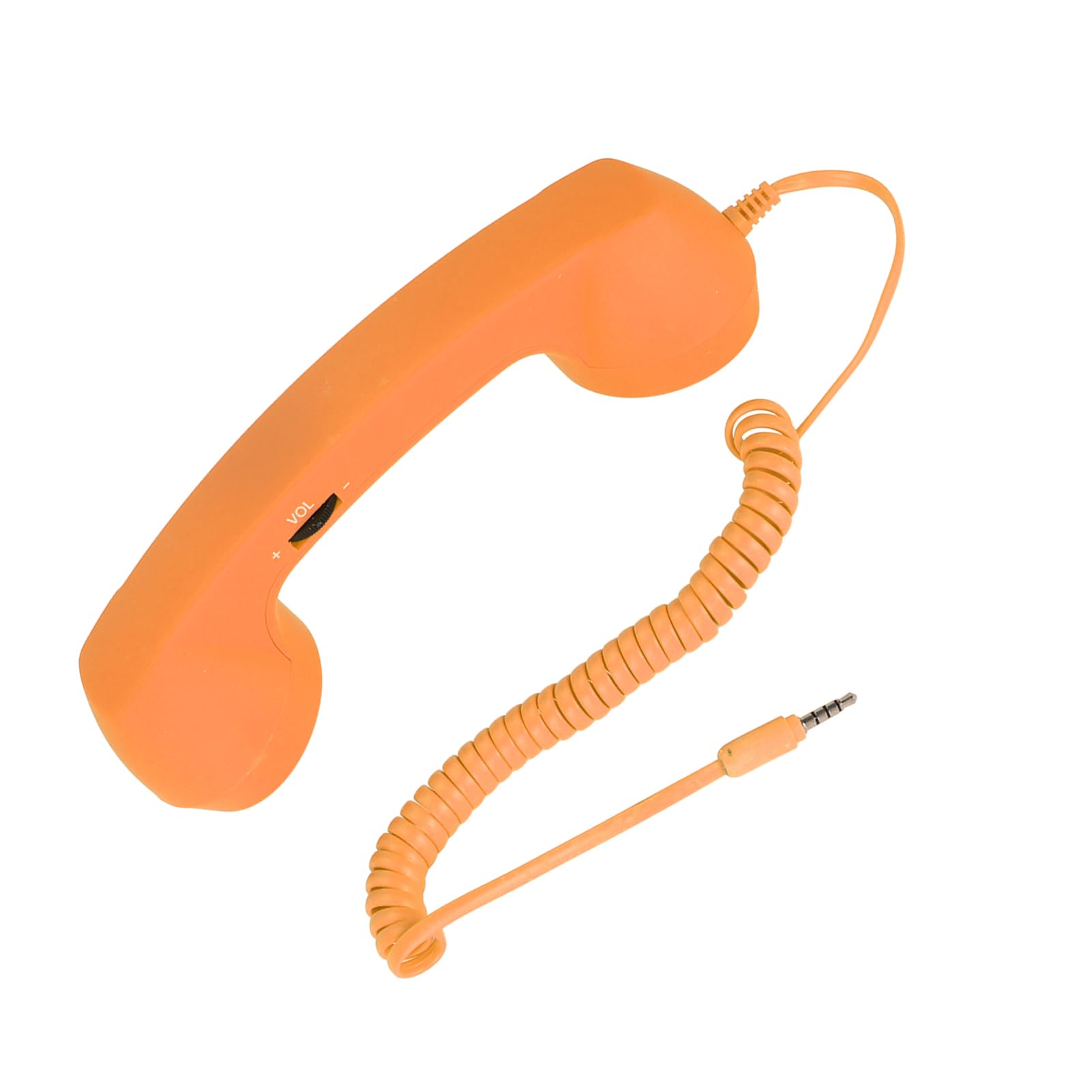 Vintage Retro Telephone Handset with 3.5mm Jack - Orange Cell Phone Receiver Mic & Speaker for Smartphones - Perfect for Nostalgic Calls, TikTok Videos, and Themed Parties