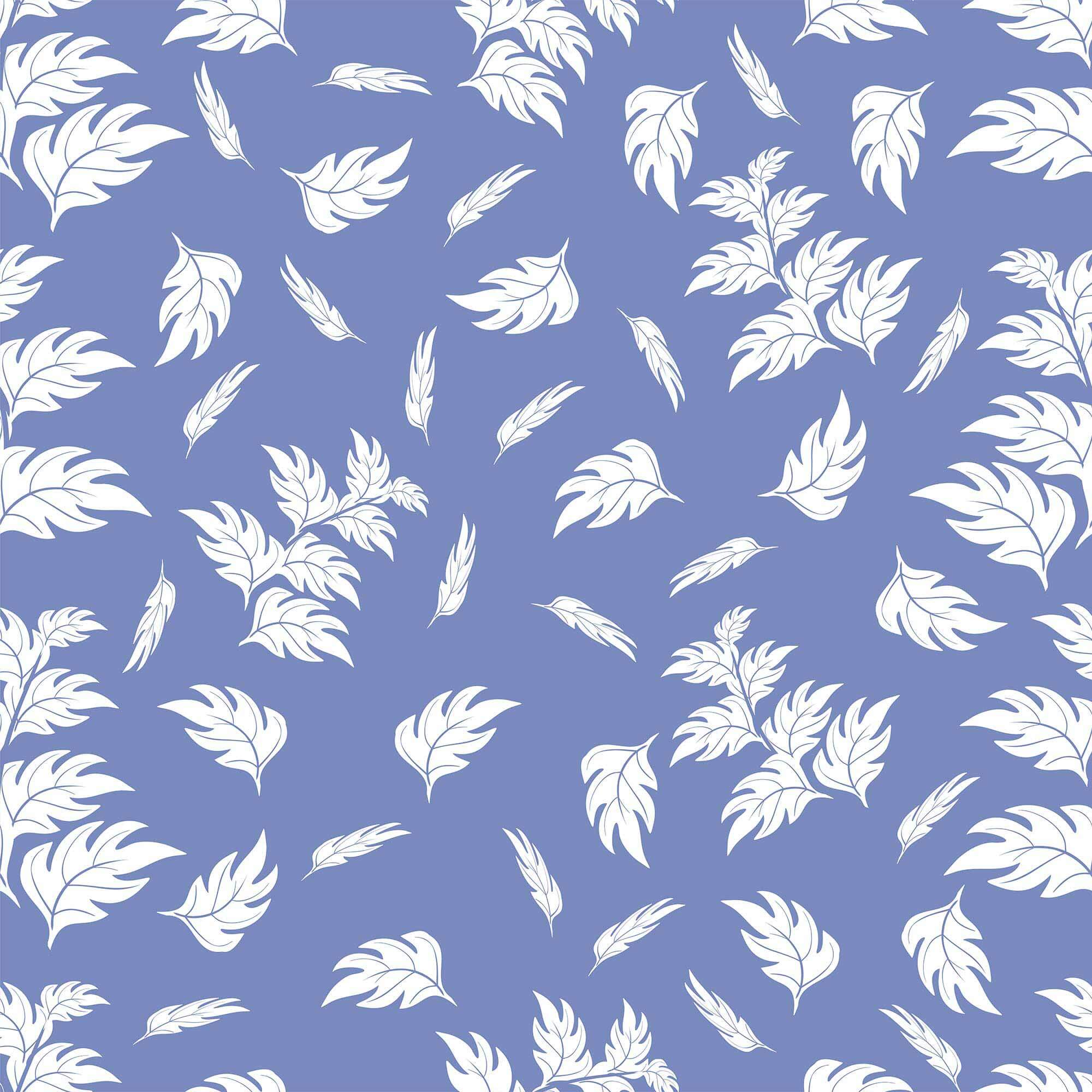 Blue Leaves Peel and Stick Removable Wallpaper - Self-Adhesive Decorative Wall Covering for Bedroom, Living Room, Nursery & Office Decor