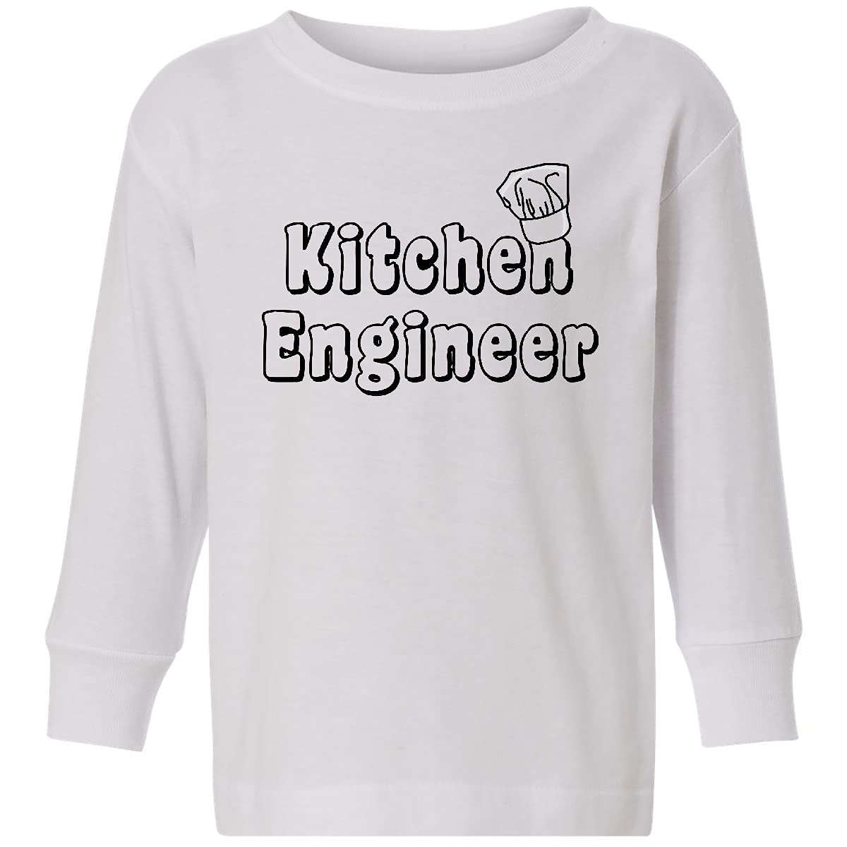 Inktastic Kitchen Engineer Toddler Long Sleeve T-Shirt - Cute Cooking Themed Top for Baby Boys & Girls - Perfect for Playdates, Daycare & Family Cooking Activities
