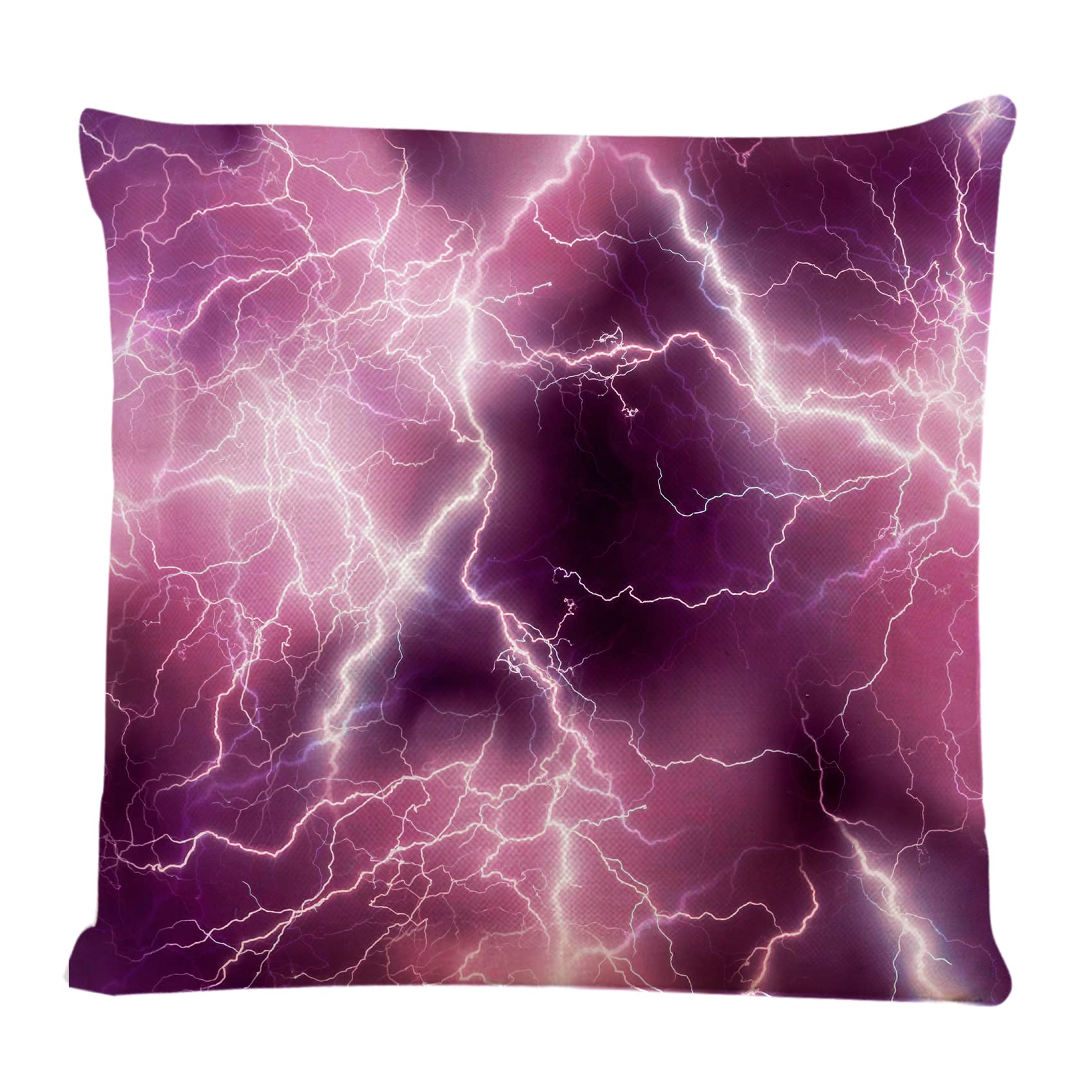 18x18 Inch Decorative Square Throw Pillow Covers - Jumbo Purple Lightning Design for Couch, Sofa & Bed - Soft Cushion Cases for Living Room, Bedroom & Home Decor