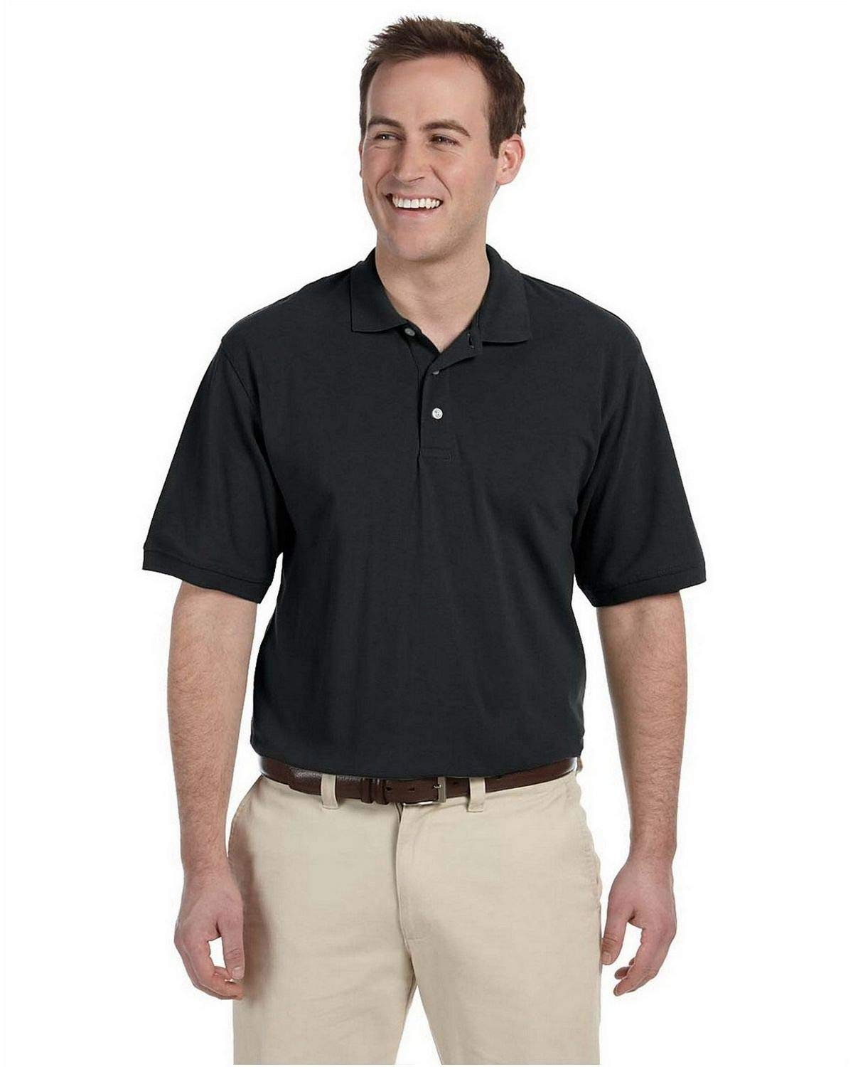 Harriton Men's 5.6 oz. Tall Easy Blend Polo Shirt (M265T) - Breathable Comfort Fit Golf & Casual Wear