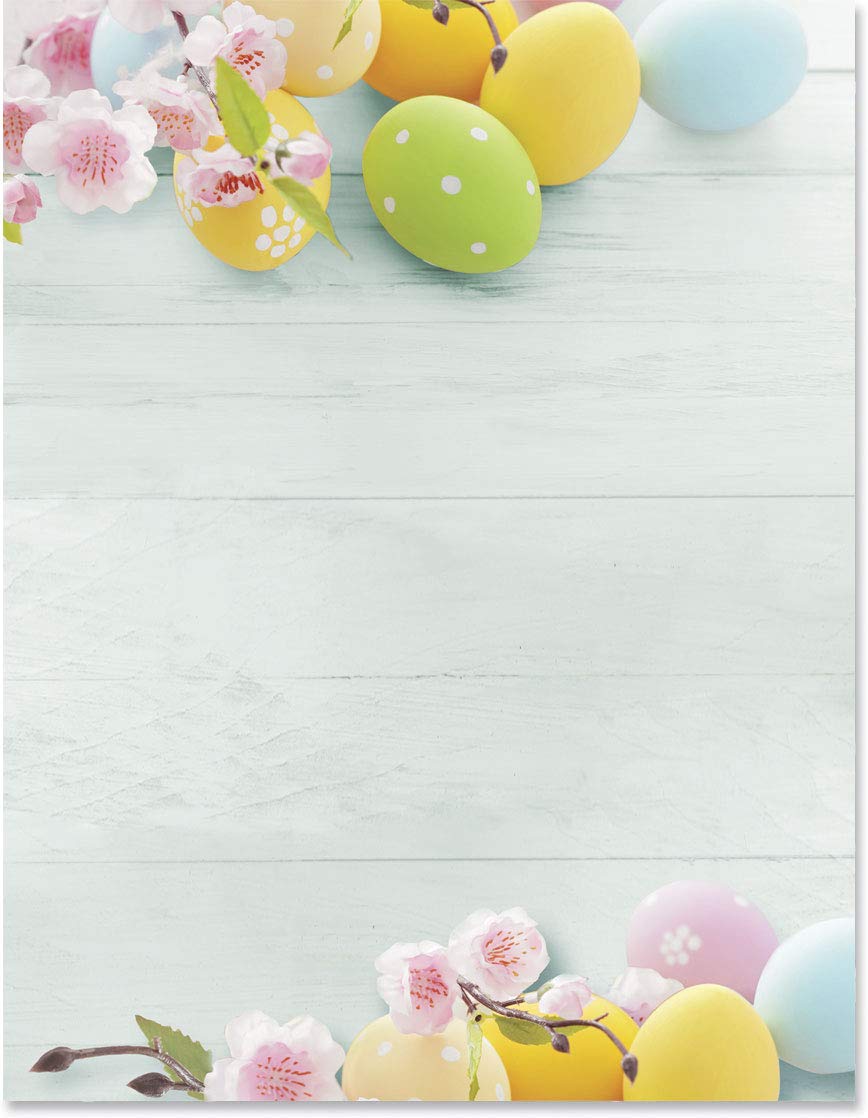 Premium Easter Spring Theme Stationery Set - 100 Sheets 8.5