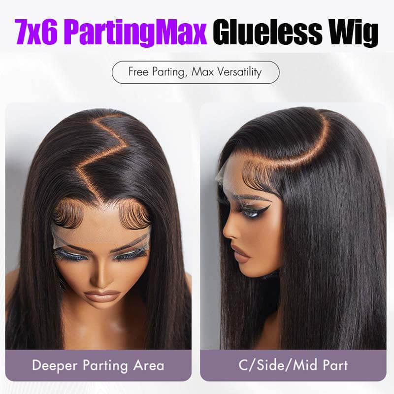 Eullair PartingMax Glueless Wig - 9x6 Lace Front Human Hair Wig with Deep Wave, Bleached Knots & Pre-Plucked Hairline - Ready to Wear for Daily Use, Parties & Special Occasions
