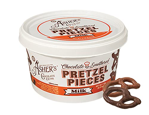 Asher's Premium Milk Chocolate Covered Pretzels - 2lb Bulk Gourmet Sweet & Salty Snack - Kosher Certified Small Batch Candy - Family Owned Since 1892 - Perfect for Parties, Gifts & Office Treats