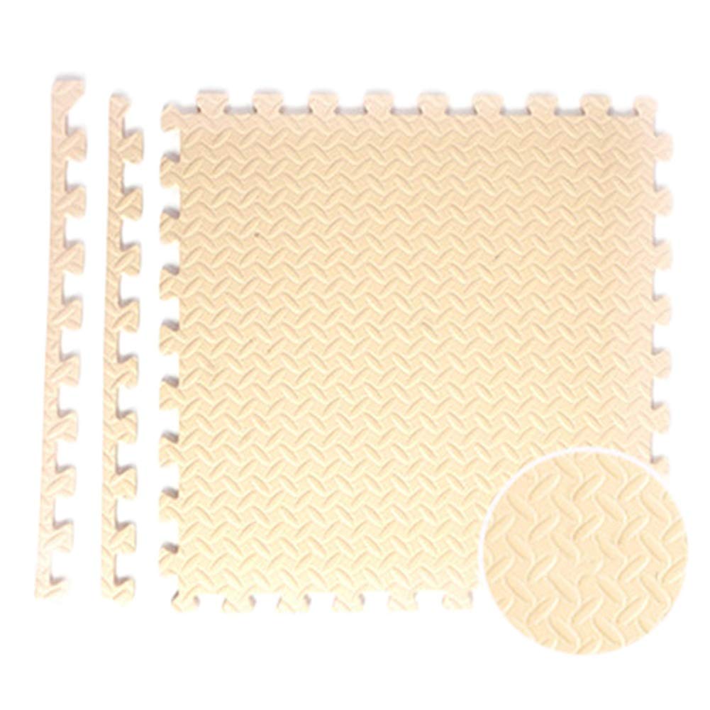 JIAJUAN 20-Pack Interlocking Foam Floor Tiles for Kids - 60x60x2.5cm Thick Non-Slip Puzzle Play Mat (Beige) - Soft Playroom & Nursery Flooring for Toddlers, Baby Crawling & Home Gym