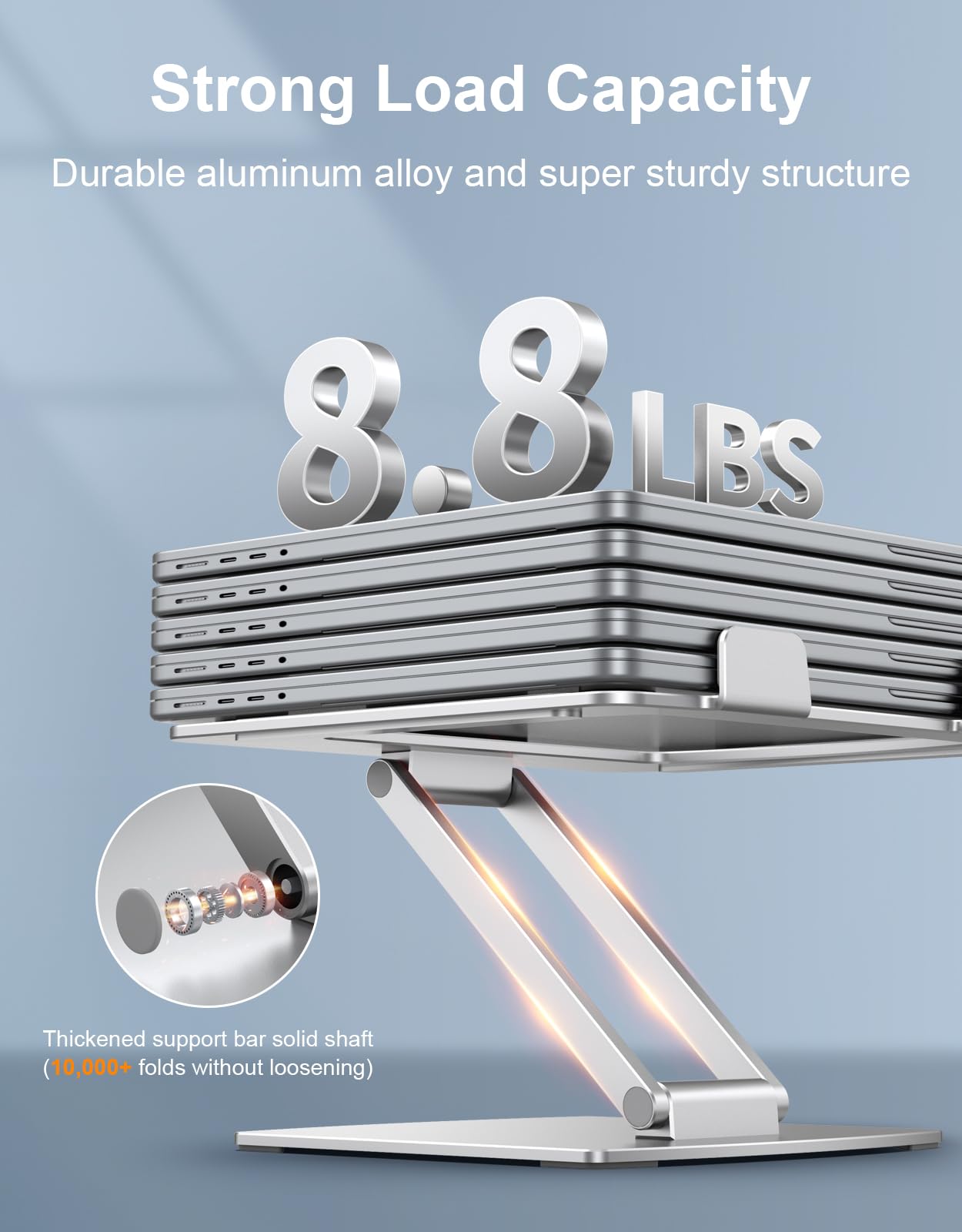 Niweya Adjustable Aluminum Laptop Stand for Desk - Ergonomic Riser Holder with Ventilated Cooling, Portable Design for MacBook Air/Pro & All 10-16 Inch Notebooks - Perfect for Home Office, Gaming & Workstation Setup