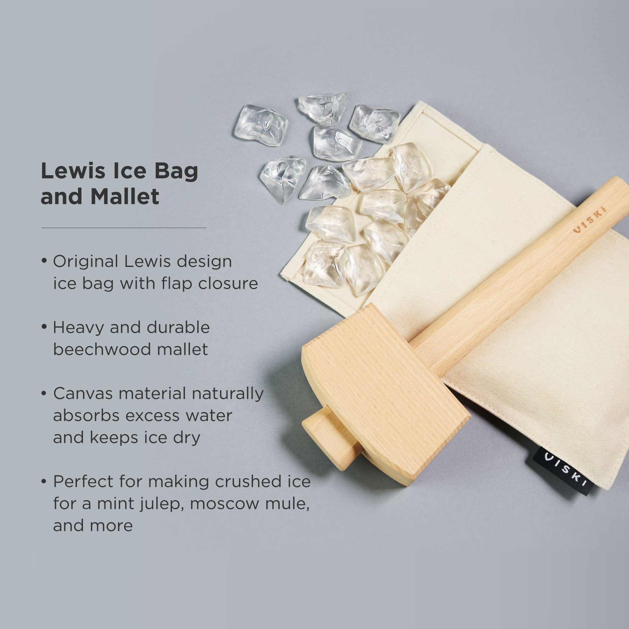 Professional Lewis Ice Bag and Mallet Set - Durable Ice Pack for Injuries, Sports Recovery & Pain Relief - Perfect for Athletes, First Aid Kits & Home Use