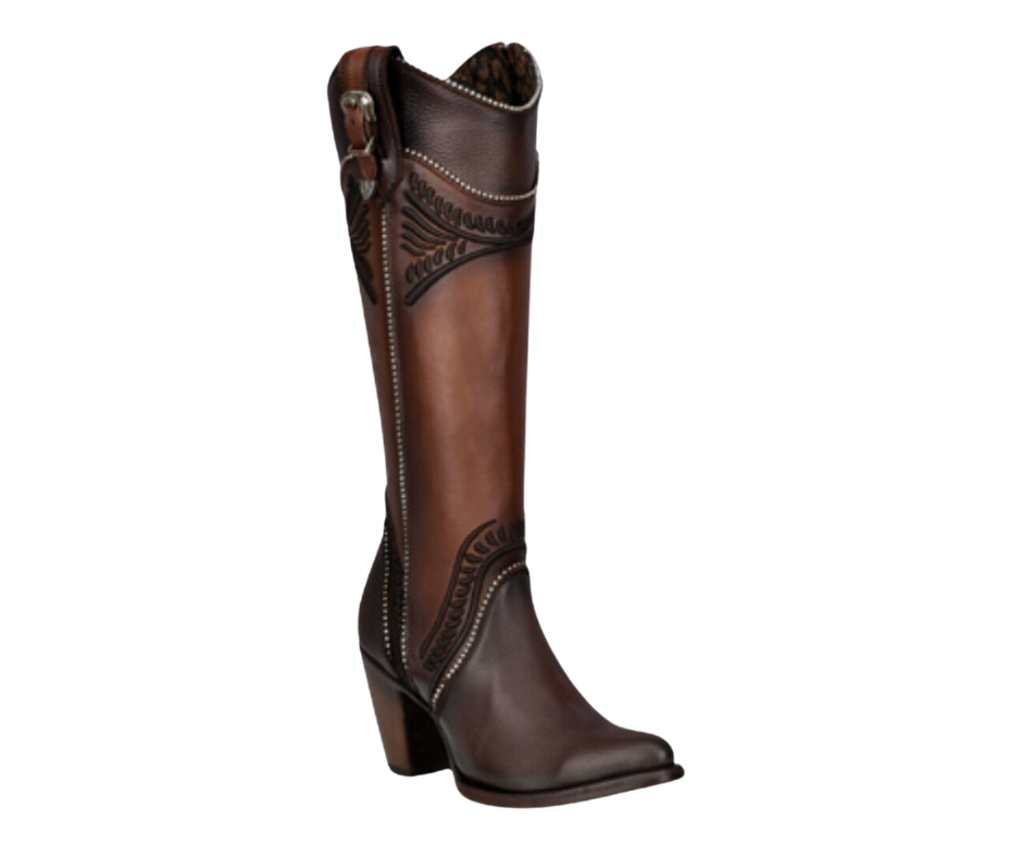 Women's Cuadra CU583 LD Damasco Chocolate Embroidery Round Toe Cowboy Boots - Perfect for Western Rides, Country Music Festivals & Vintage Fashion Outfits
