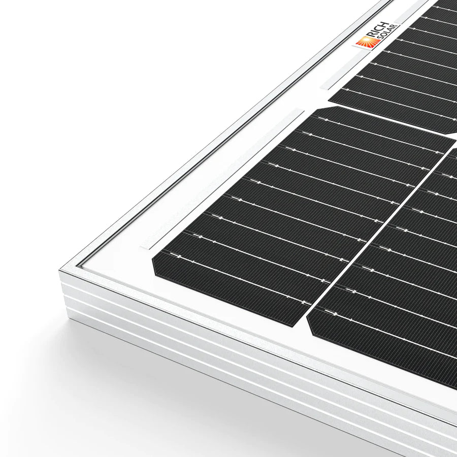 Rich Solar MEGA 100 Watt Monocrystalline Solar Panel - High Efficiency 12V Solar Panel for RV, Boat, Off-Grid & Home Use - Weather Resistant Solar Charging Solution