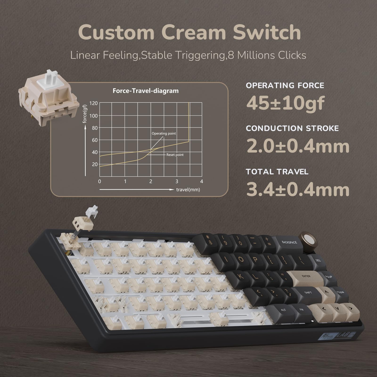 RK R65 60% RGB Mechanical Gaming Keyboard - Hot Swappable, PBT Keycaps for PC Gaming & Typing