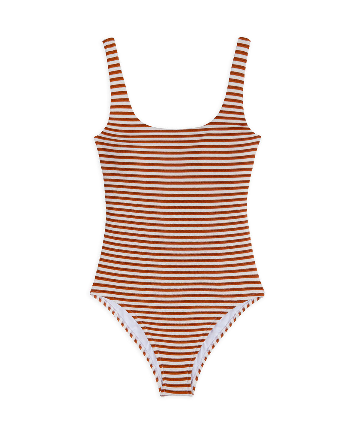 Stylish Crinkle Stripe Swimsuit for Women - Vibrant Orange One Piece Bathing Suit | Perfect for Beach Vacations, Pool Parties & Summer Getaways