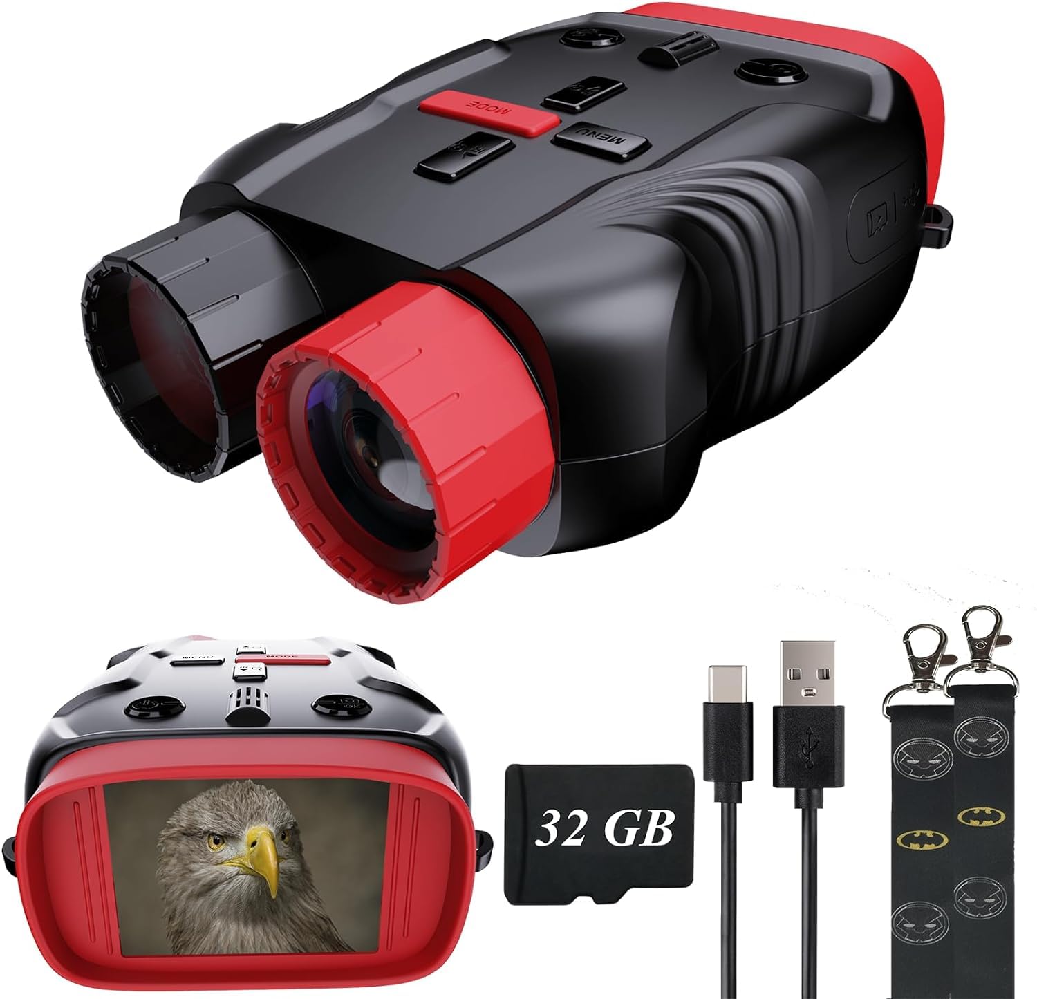Kids Night Vision Goggles & Camera Binoculars with 5X Zoom & 32GB Card - Best Gift for Boys Girls Ages 5+ | Outdoor Adventure, Camping, Wildlife Exploration