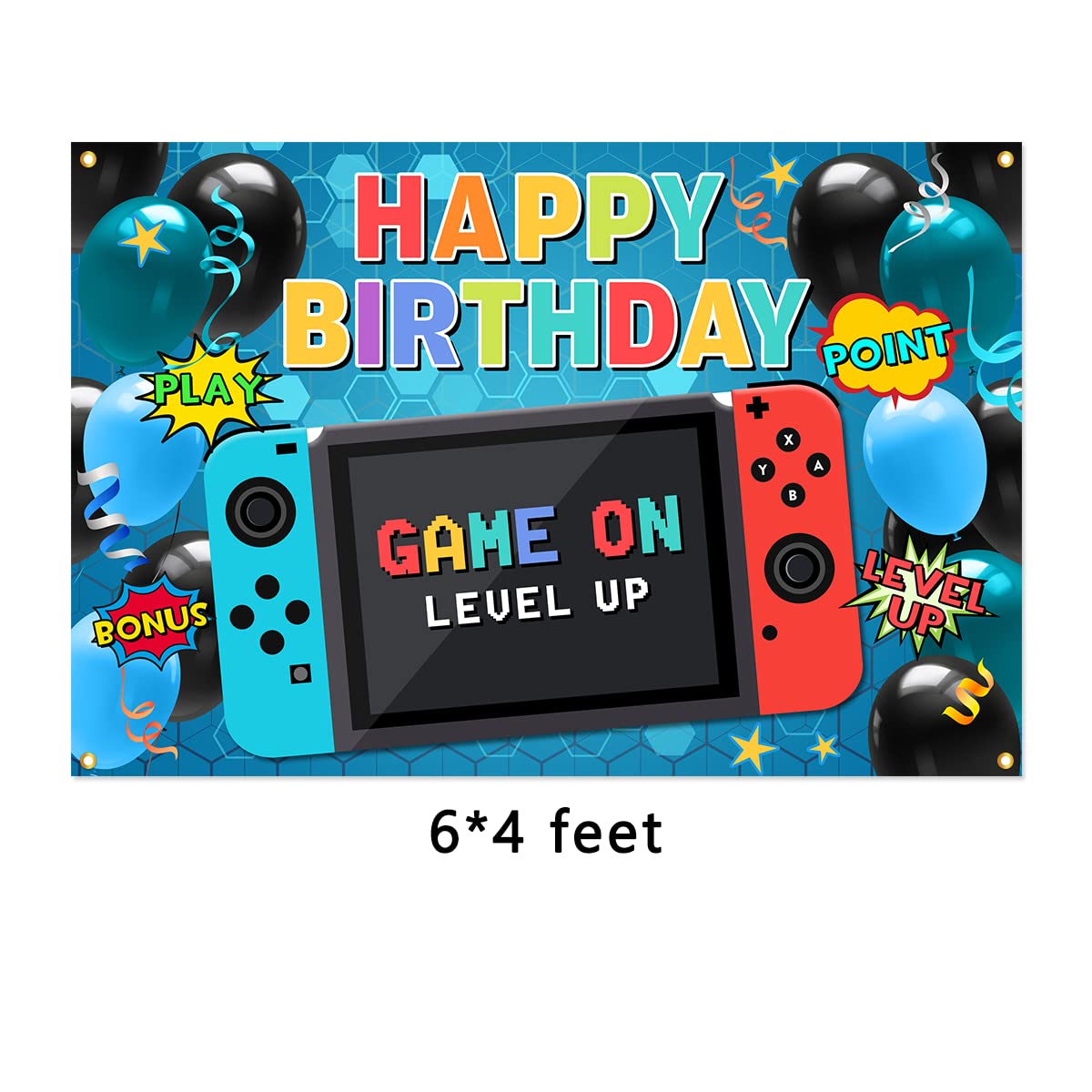 Happy Birthday Gaming Banner - Video Game Themed Backdrop for Parties, Gaming Decorations & Props - Perfect for Birthday Celebrations, Streamer Events & Gaming Room Decor