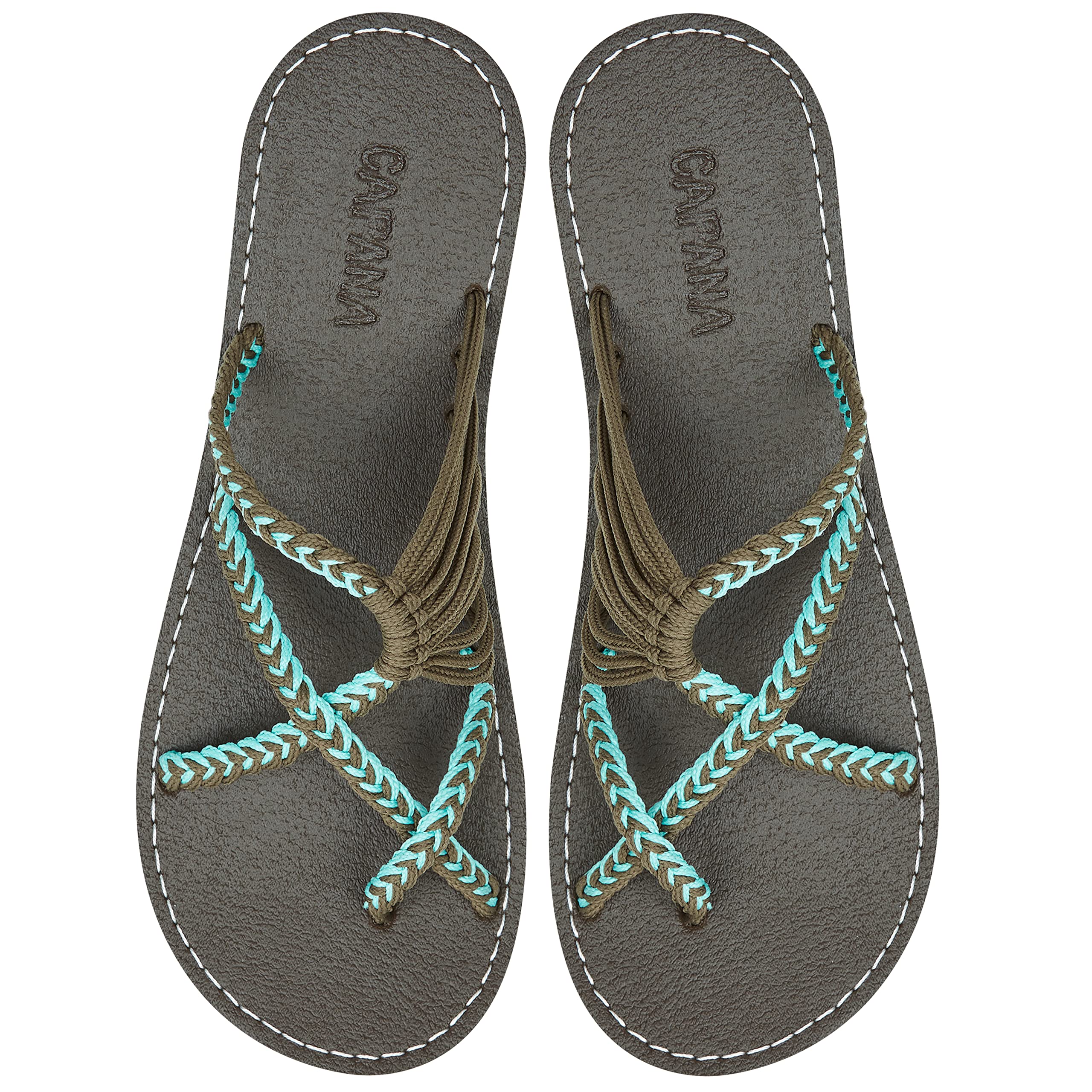 Handwoven Women's Flat Sandals - Boho Strappy Sandals | Comfortable Walking & Beach Sandals | Braided Rope Design | Water-Friendly Footwear for Summer Vacations & Seaside Strolls