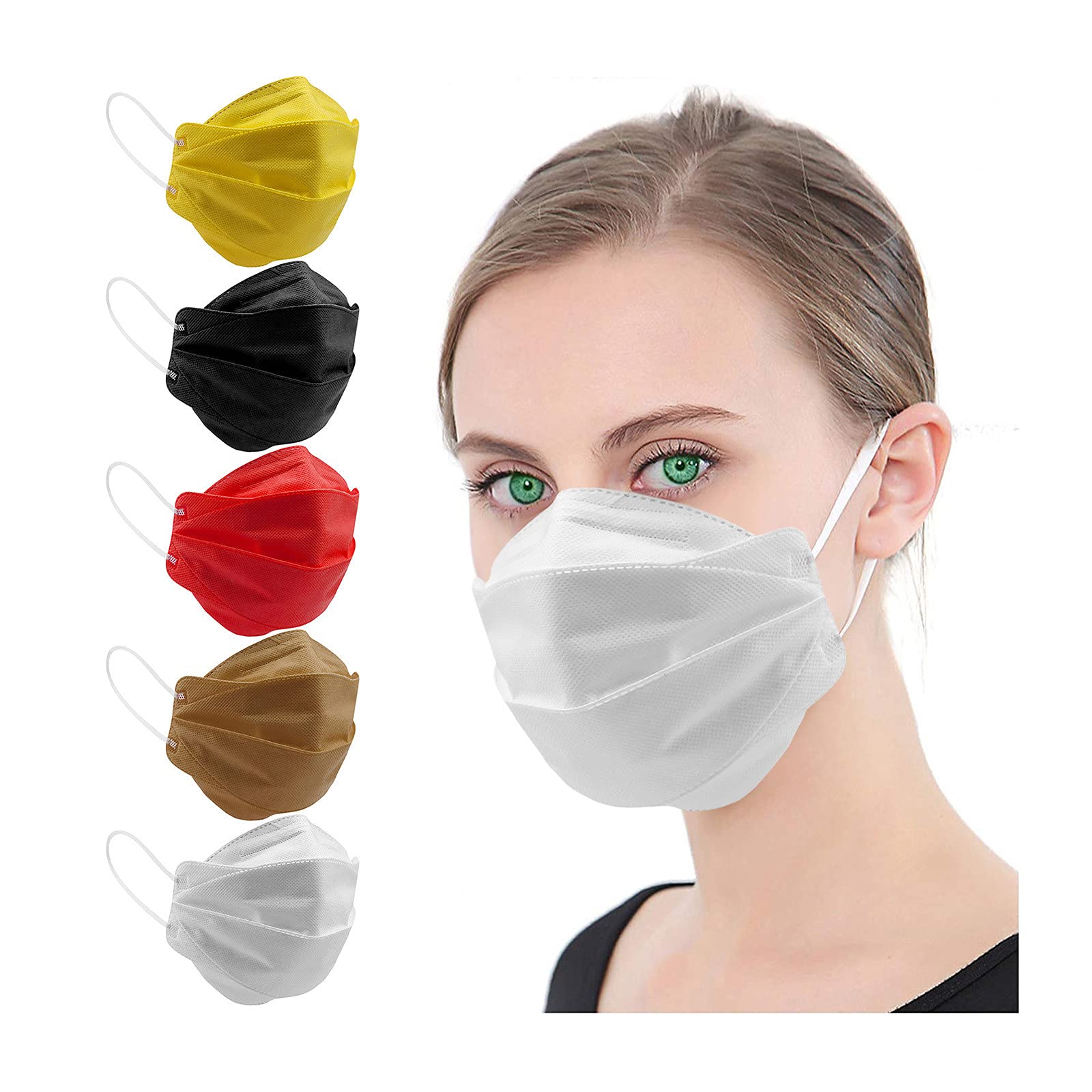5x10 Pcs Premium 3-Ply Disposable Face Masks with Ear Loops for Men & Women - Protection for Daily Use, Travel, Work, and Public Safety