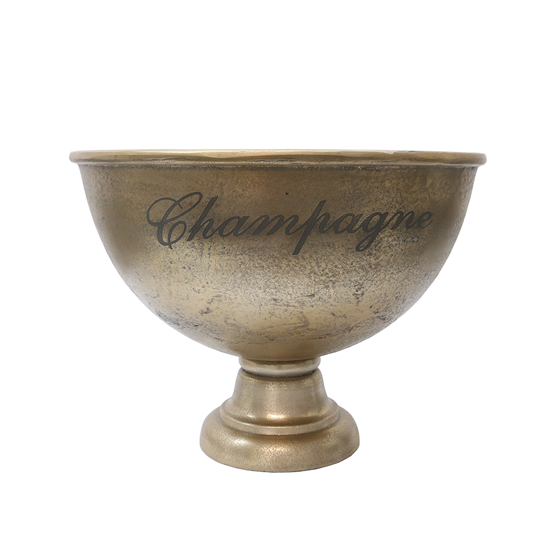 Round Champagne Bucket with Gold Finish - Elegant Ice Wine Cooler for Weddings, Parties & Home Bar Decor
