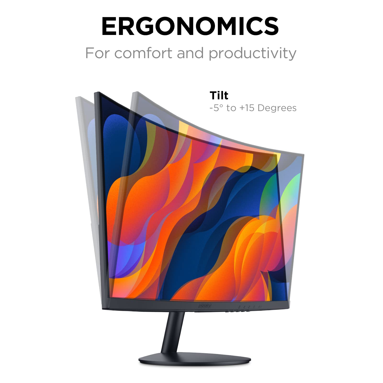 KOORUI 24-Inch Curved Gaming Monitor - Full HD 1080P 100Hz, 1500R Curvature, HDMI/VGA Ports, Tilt Adjustable, Eye Care Technology, Black (24N5CA) - Perfect for Home Office, Gaming & Entertainment