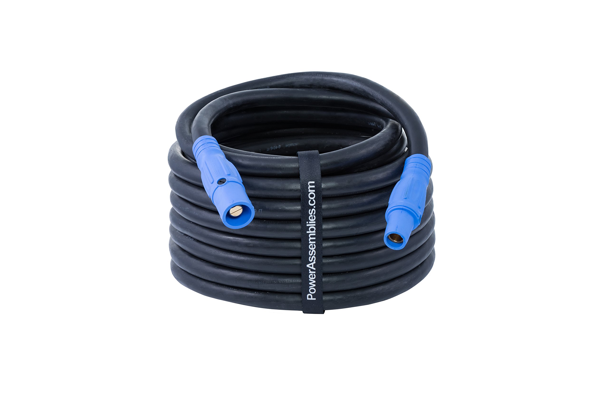 2 AWG Heavy Duty Blue Generator Power Cable - 190 Amp Rating, 16 Series Male/Female Camlock Connectors, 50ft Length - Perfect for Construction Sites, Outdoor Events & Emergency Power Backup