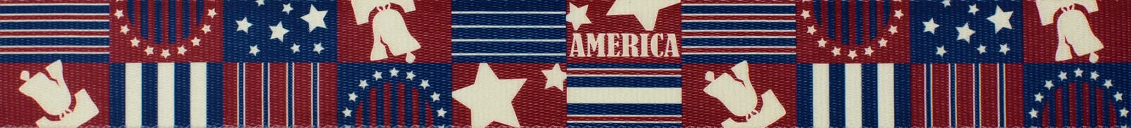 Country Brook Design - Patriotic Spirit of '76 Polyester Webbing for DIY Crafts, Dog Collars & Home Decor | Red White & Blue Striped Fabric for 4th of July, Memorial Day & Veterans Day Celebrations