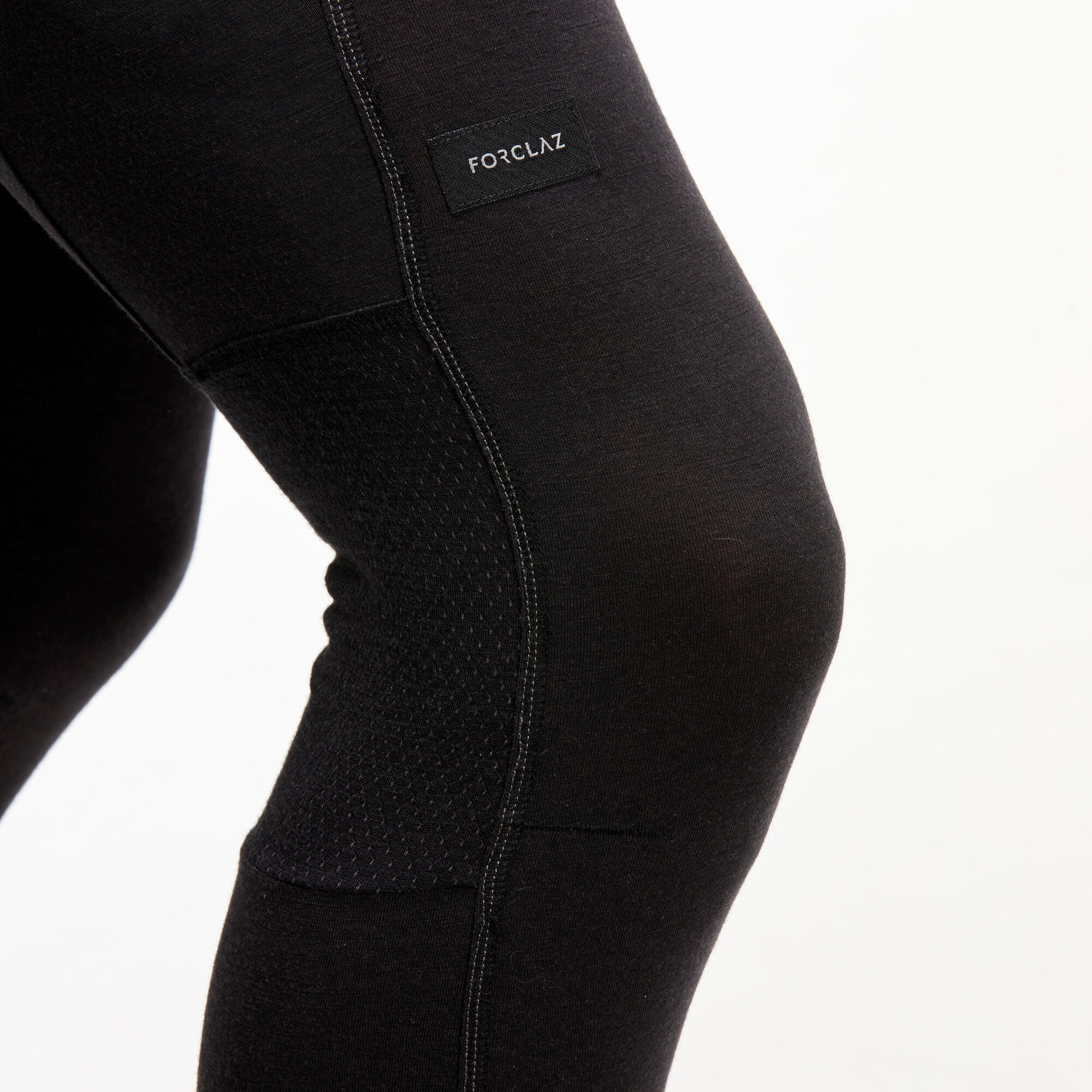 Forclaz Men's MT500 Merino Wool Base Layer Tights - Warm Thermal Leggings for Hiking, Backpacking & Winter Outdoor Activities