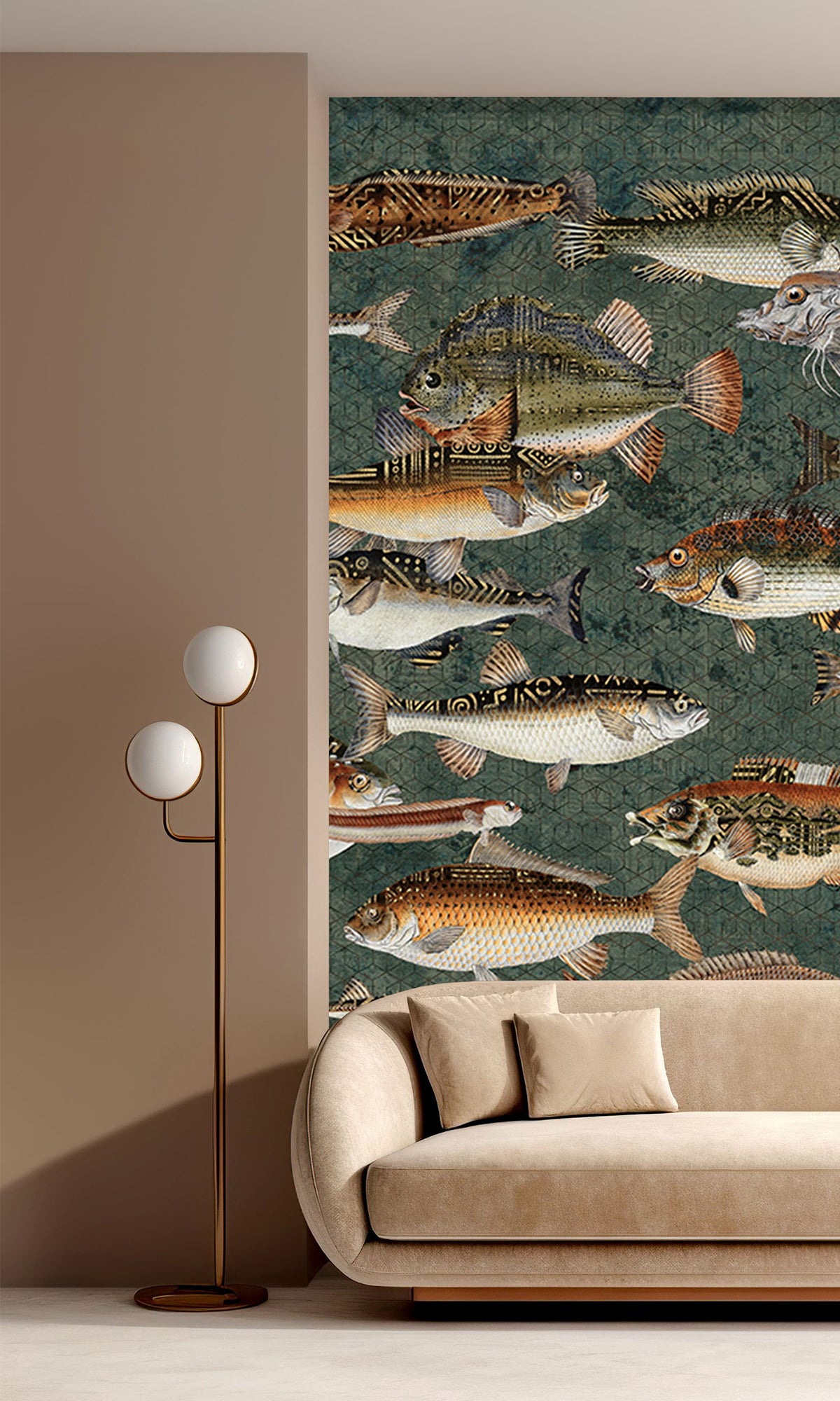 Dark Green Underwater Bounty Mural Wallpaper M2598 - Ocean Theme Peel and Stick Wallpaper for Bedroom, Living Room, Kids Room Decor - Perfect for Home, Office & Nursery Wall Covering