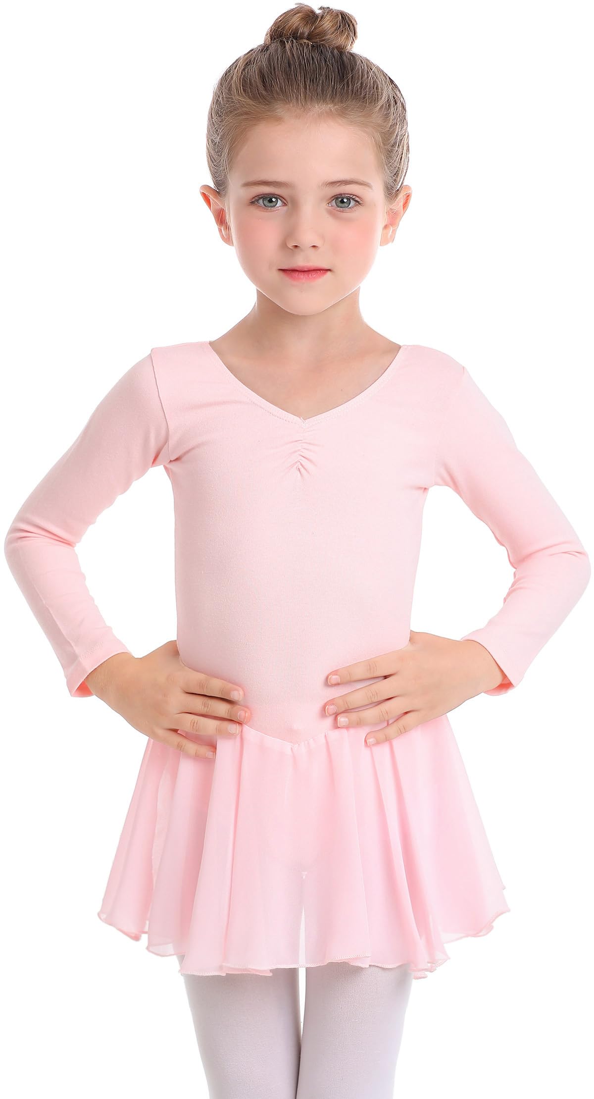**MdnMd Girls Ballet Leotard with Skirt – Toddler Dance Outfit, Gymnastic Ballerina Dress, Classic Short Sleeve – Perfect for Dance Class, Recitals & Performance**