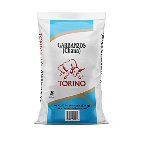 Organic Garbanzo Beans 50lb Bulk - Kosher, Gluten-Free, Vegan Protein & Fiber Rich - Low Sodium Chickpeas for Hummus, Salads, Ethnic Cooking & Healthy Snacks - Torino Brand Dry Chickpeas (Pack of 1)