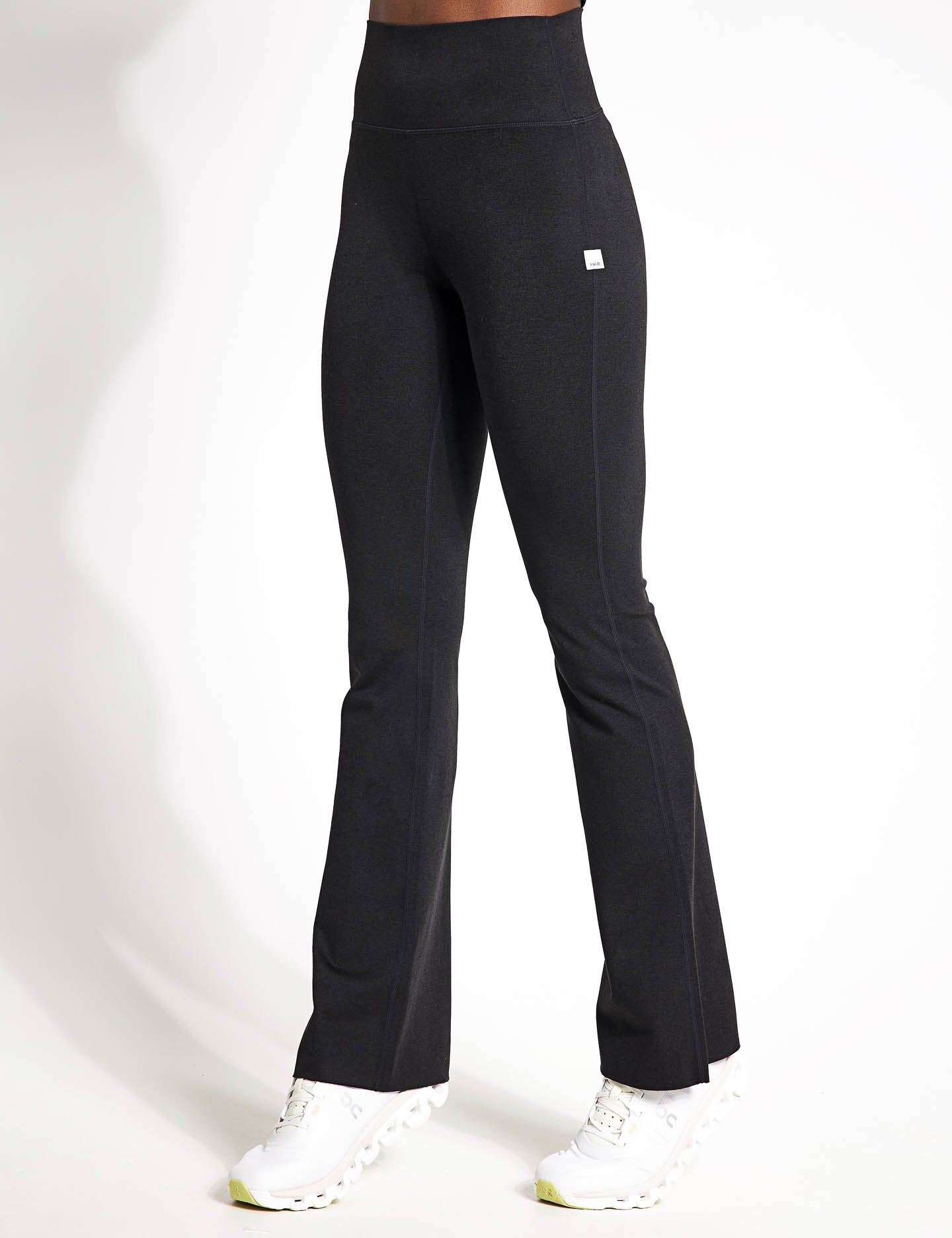 Halo Slim Flare Leggings - Black Heather - High Waist Yoga Pants for Women, Workout & Running - Perfect for Gym, Lounge & Everyday Wear