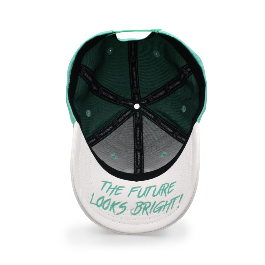 VT Shield Logo Snapback Hat - Future Looks Bright Mint Green Adjustable Baseball Cap for Men & Women - Perfect for Sports, Casual Wear, and Outdoor Activities