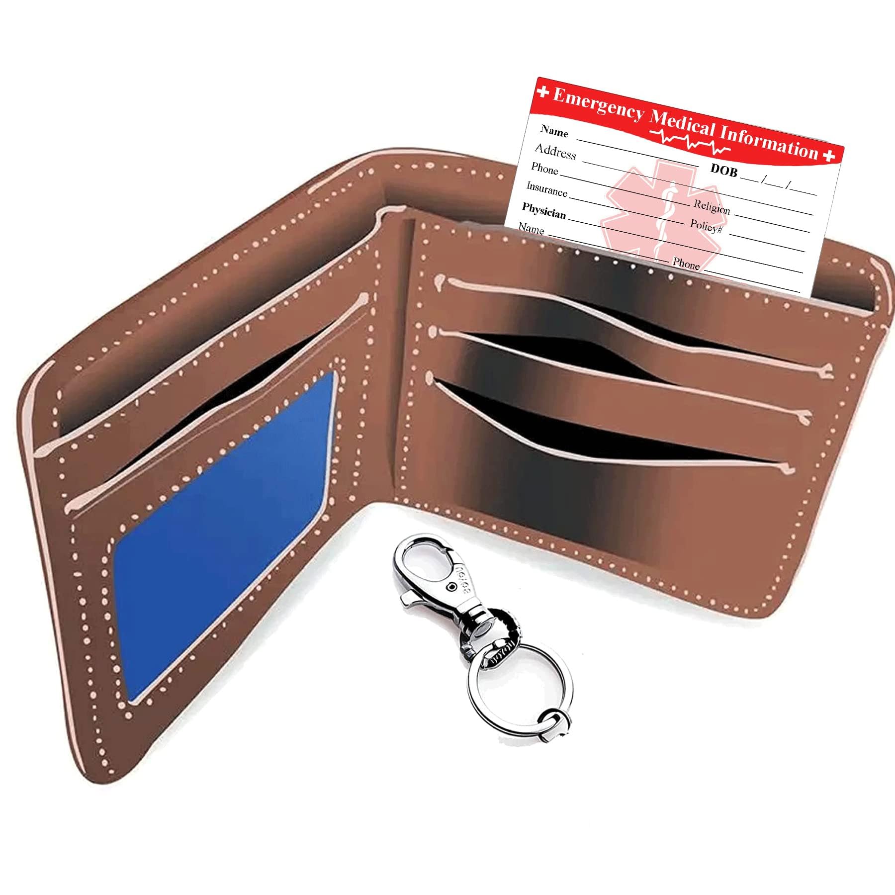 Emergency Medical ID Cards 25-Pack - Waterproof Wallet Medical Alert Cards with Emergency Contact Info (3.5