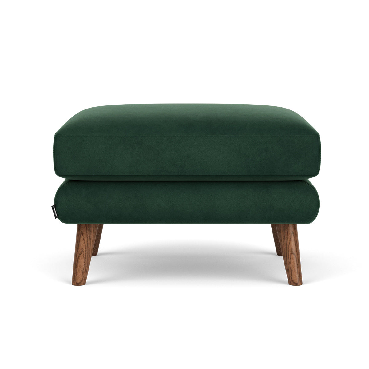 Luxury George Velvet Ottoman - Soft Tufted Footstool, Padded Seat & Sturdy Wooden Legs - Perfect for Living Room, Bedroom or Nursery Decor