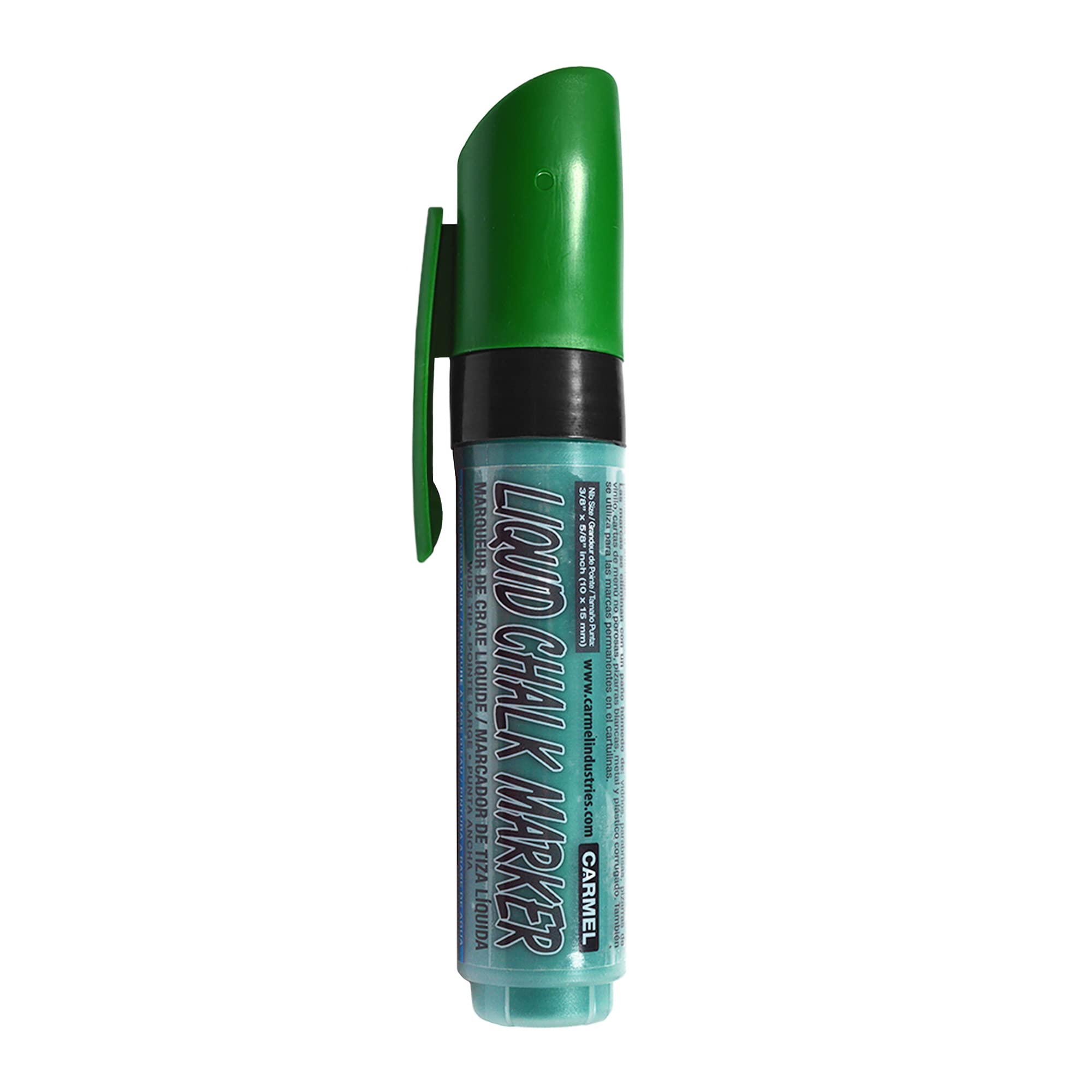 Carmel Liquid Chalk Marker - Green Wide Tip Chalk Pen for Whiteboards, Glass, Windows & Non-Porous Surfaces - Perfect for Restaurants, Classrooms & Retail Signage