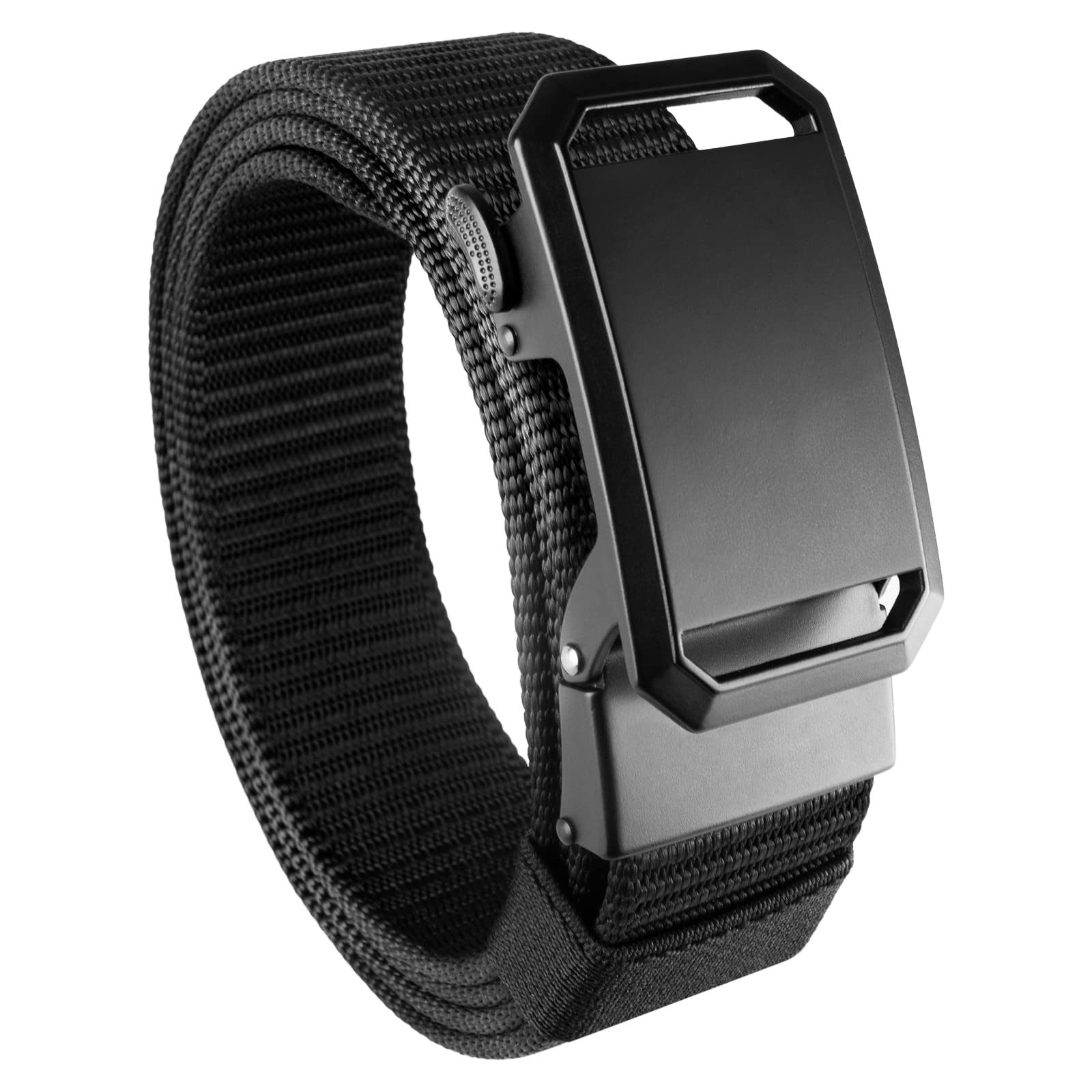 **Men's Ratchet Belt - Adjustable Nylon Web Belt with Automatic Buckle - Tactical Gun & Golf Belt for Everyday Wear, Outdoor & Work**