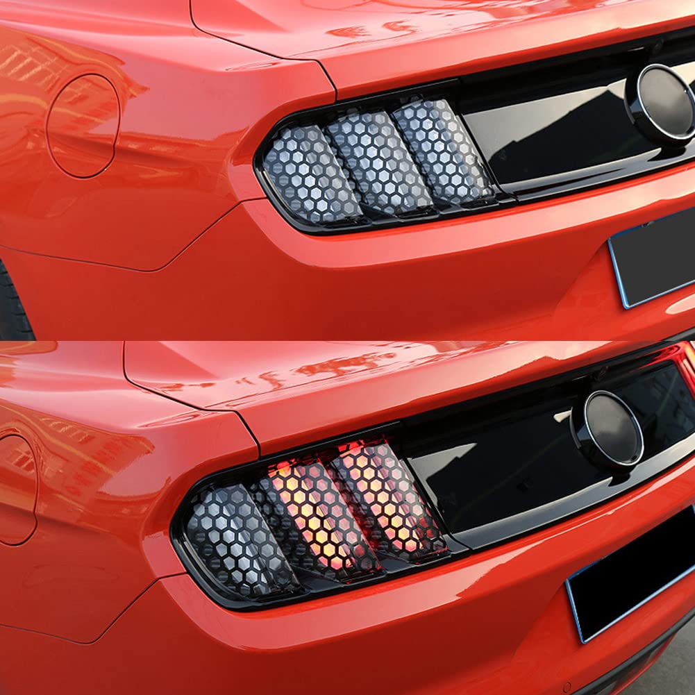 Honeycomb Taillight Cover Stickers 6Pcs for Mustang 2015 - Car Exterior Decoration