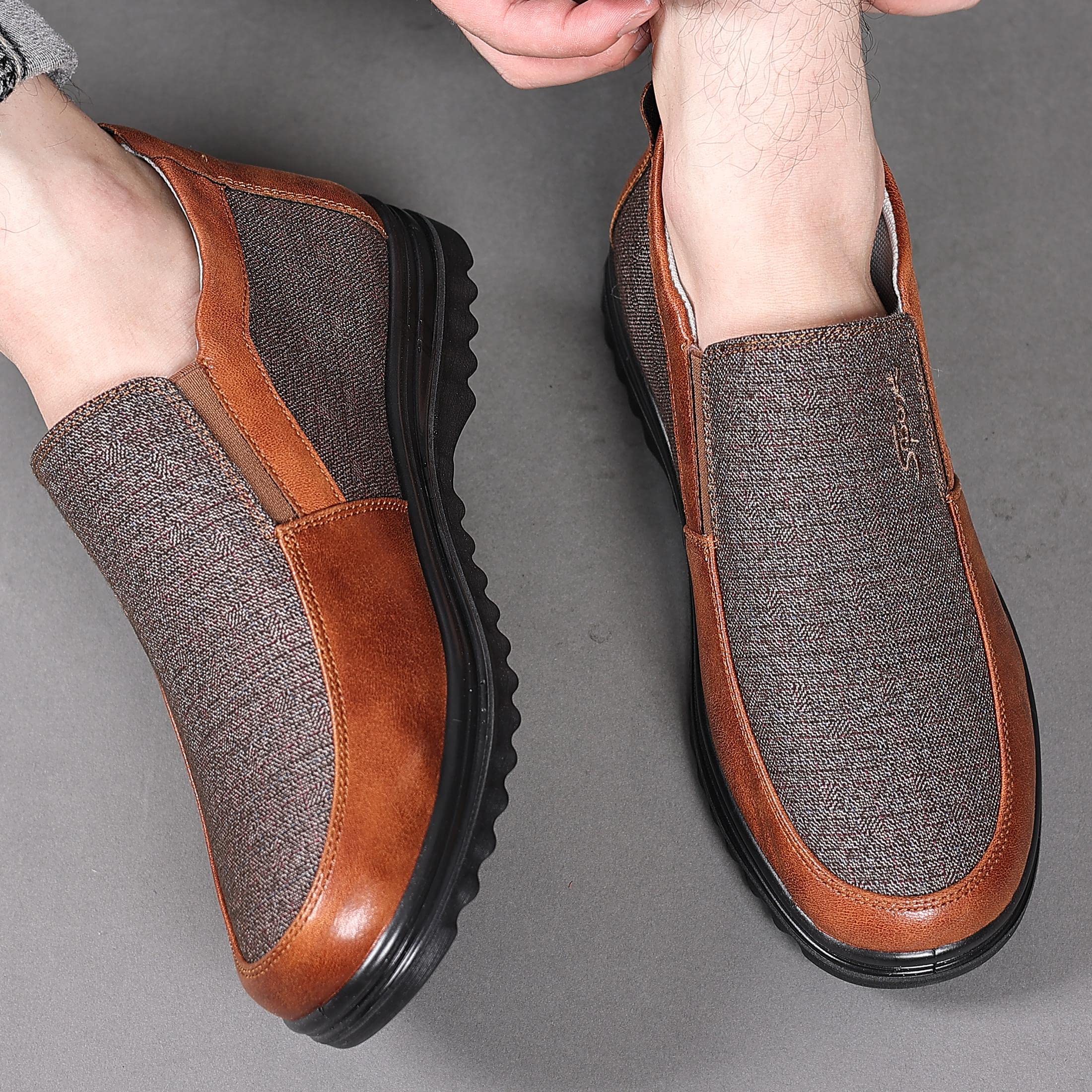 COSIDRAM Men's Casual Loafers - Lightweight Breathable Moccasin Shoes for Men | Comfortable Slip-On Ankle High Shoes for Walking, Travel & Daily Wear