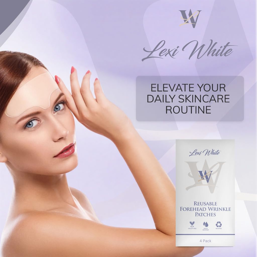 Reusable Silicone Forehead Wrinkle Patches - Anti Aging Face Tape for Overnight Wrinkle Reduction (10 Pack) | Perfect for Nighttime Skincare Routine & Smoothing Forehead Lines