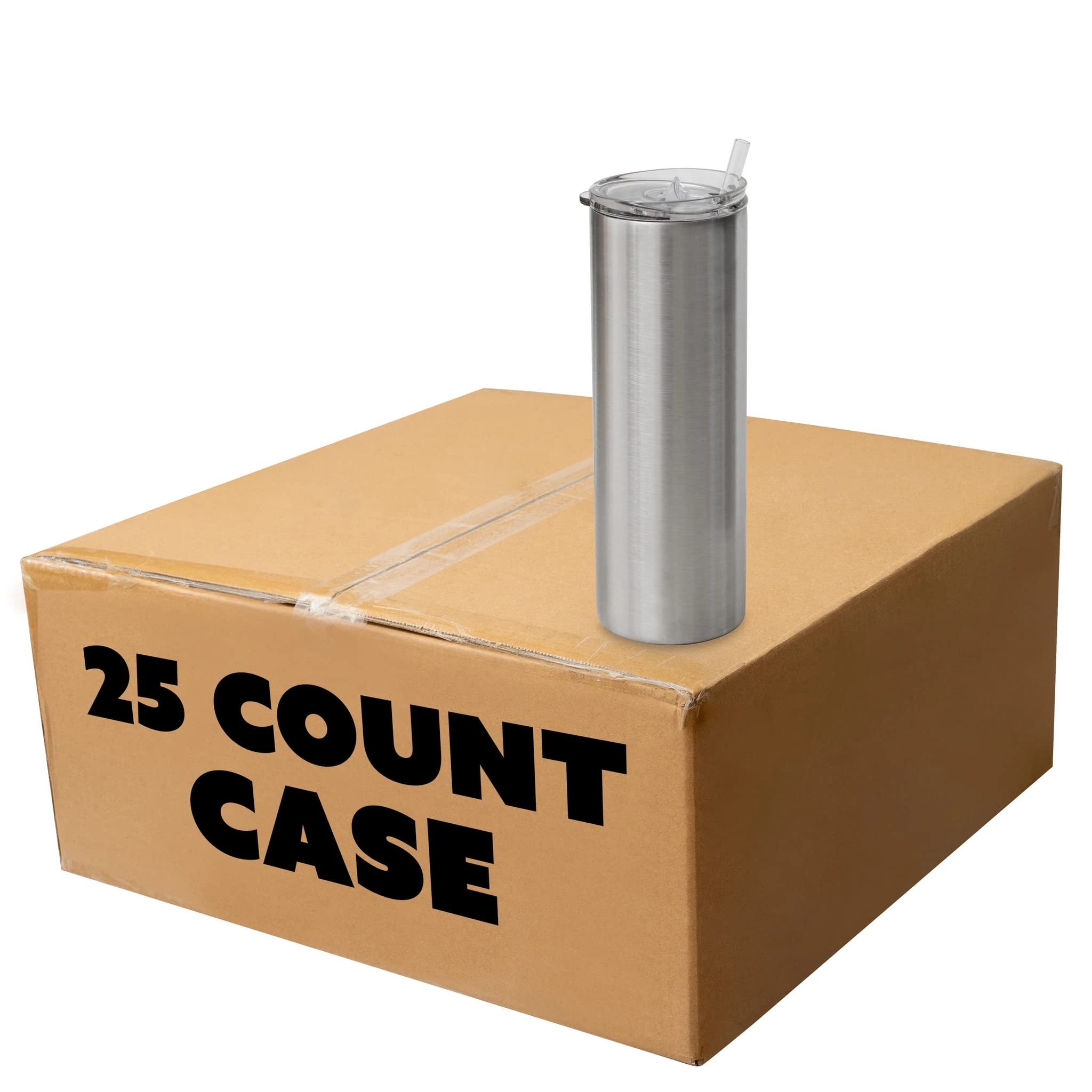 Makerflo 30 oz Skinny Stainless Steel Detash Tumbler with Lid & Straw - Bulk Pack of 25 | DIY Craft Ready for Epoxy, UV DTF, Vinyl & Laser Engraving | Perfect for Personalized Gifts, Promotional Items & Custom Drinkware for Weddings, Parties & Corporate Events