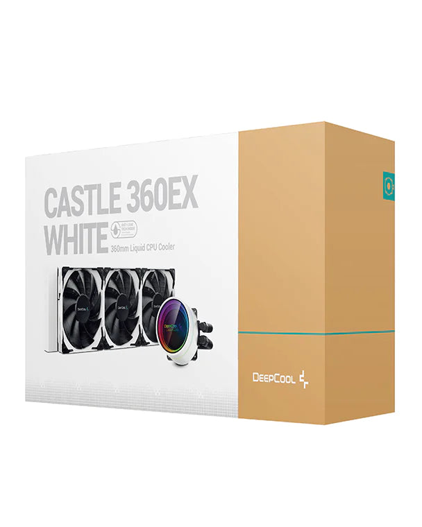 DeepCool Castle 360EX White 360mm AIO Liquid CPU Cooler - High Performance RGB Water Cooling System for Gaming PC, Workstation, and Overclocking | Perfect for Intel/AMD CPUs and High-End PC Builds