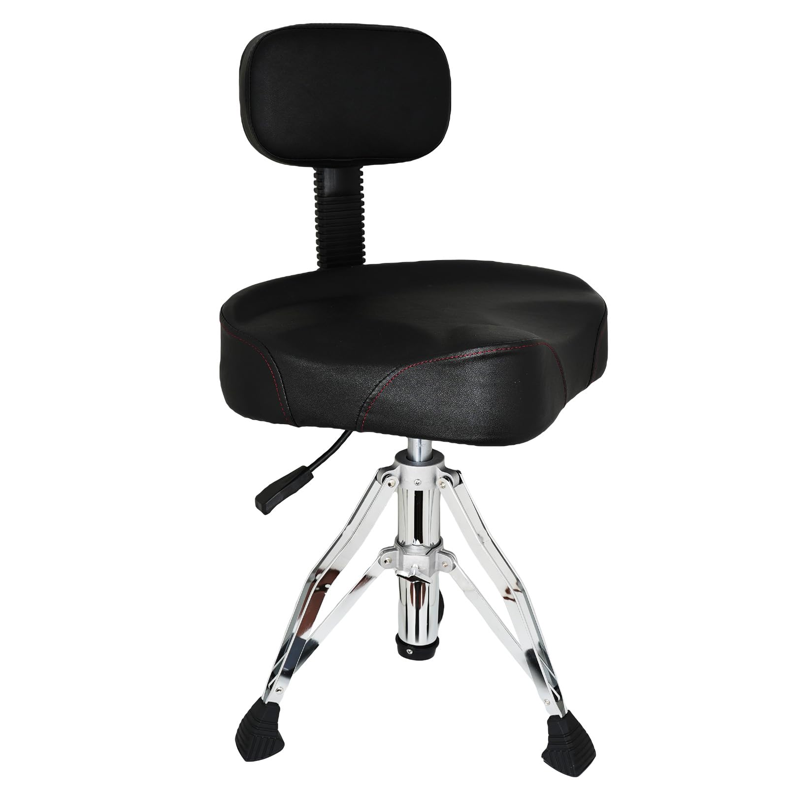 Heavy Duty Adjustable Hydraulic Drum Throne with Backrest - Motorcycle Style Drum Stool for Adult Drummers | Perfect for Drum Kits, Practice Sessions & Live Performances
