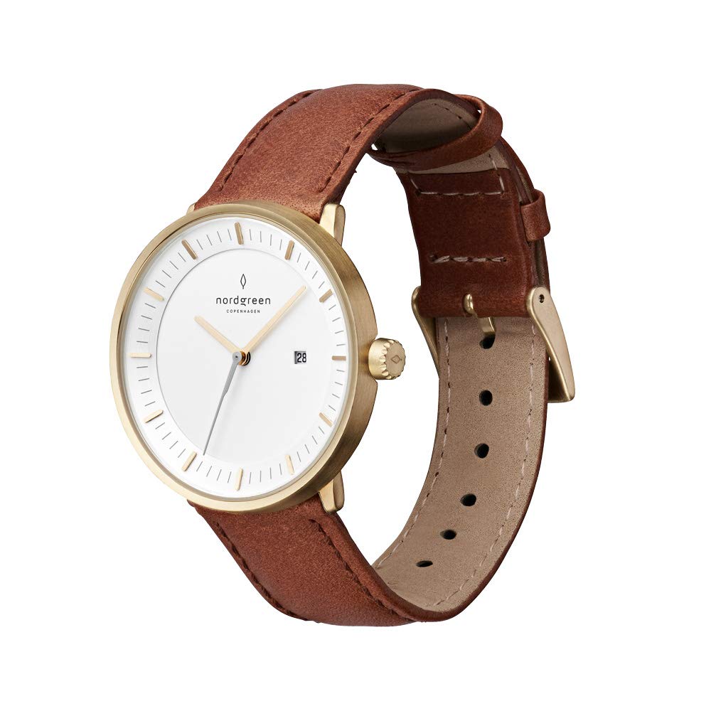 Nordgreen Philosopher Scandinavian Gold Watch - Premium Interchangeable Straps for Men & Women | Perfect for Business, Casual & Formal Occasions