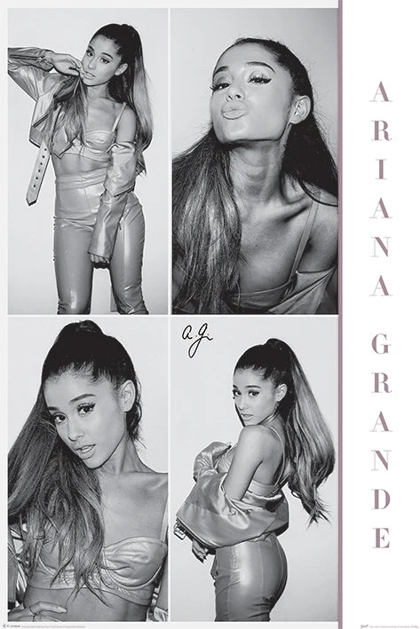 Ariana Grande Black and White Maxi Poster - Large Wall Art for Bedroom, Living Room, and Office Decor