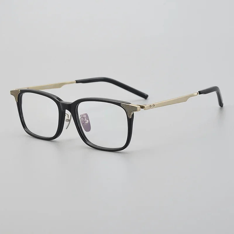 Aror Unisex Full Rim Square Acetate Titanium Eyeglasses - Lightweight & Durable Frame for Men & Women - Perfect for Reading, Work, and Everyday Use