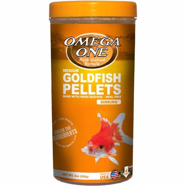 Omega One Sinking Goldfish Pellets - Premium Medium Size Fish Food for Goldfish, Koi & Tropical Fish - Ideal for Aquariums & Outdoor Ponds