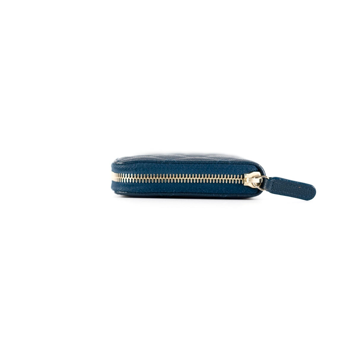 Chanel Caviar Navy Blue Zip Long Wallet for Women - Luxury Leather Wallet for Everyday Use & Travel