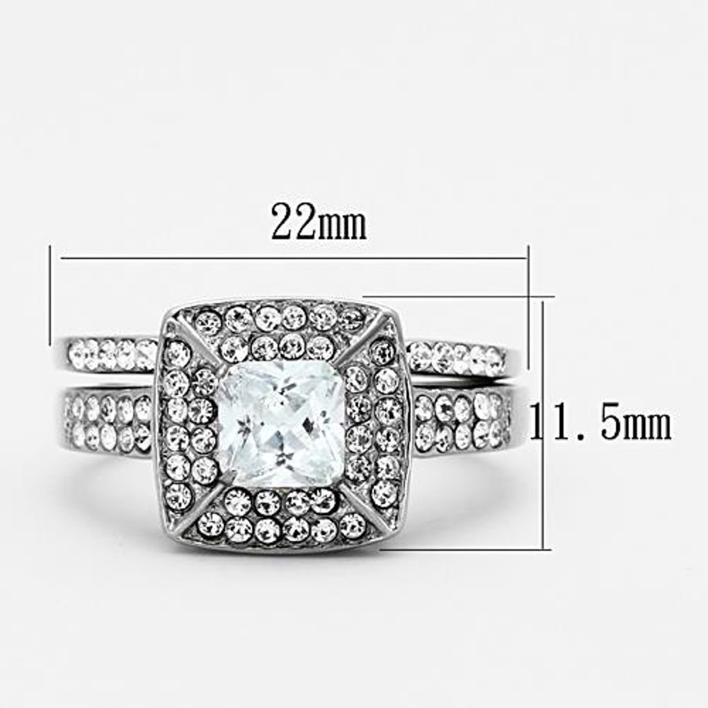 2.65ct Halo Princess Cut CZ Wedding Ring Set for Women Size 5-10 - Elegant Bridal Jewelry