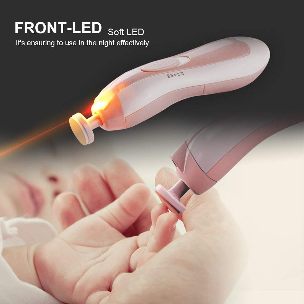 Bosig® Electric Baby Nail File & Trimmer - Safe Newborn Nail Care Kit with 6 Grinding Heads for Gentle Baby Manicure | Perfect for Newborns, Infants & Toddlers at Home or Travel
