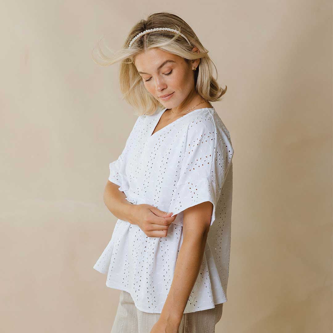 White Baby Doll Blouse for Girls - Soft & Comfortable Toddler Tops - Perfect for Playdates, Parties & Everyday Wear