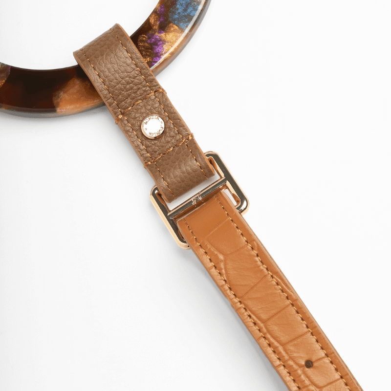 Premium Genuine Amber Leather Dog Leash - Durable & Stylish for Small Medium Large Dogs - Perfect for Daily Walks, Training & Outdoor Adventures