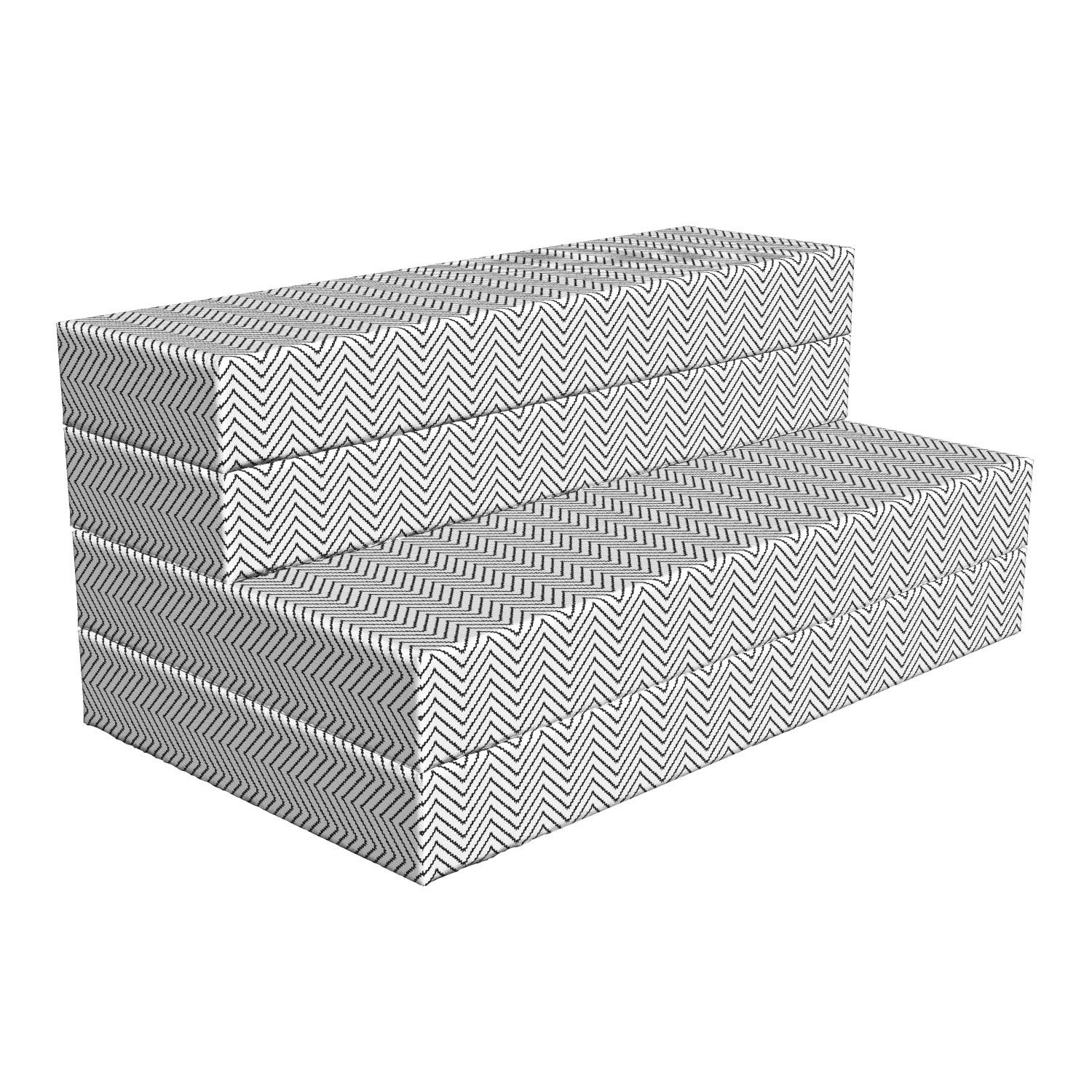 Ambesonne Modern Foldable Mattress - Black and White Zig Zag Triangle Print, 78.7